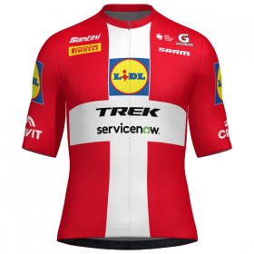 Set Fietsshirt + Korte Koersbroek 2026 Lidl-Trek Danish Champion Rood