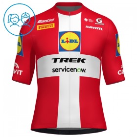 Set Fietsshirt + Korte Koersbroek 2026 Lidl-Trek Danish Champion Rood Kids