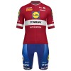 Set Fietsshirt + Korte Koersbroek 2026 Lidl-Trek Latvian Champion Rood