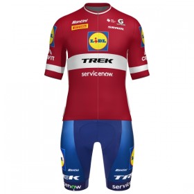 Set Fietsshirt + Korte Koersbroek 2026 Lidl-Trek Latvian Champion Rood