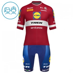 Set Fietsshirt + Korte Koersbroek 2026 Lidl-Trek Latvian Champion Rood Kids