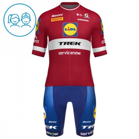 Set Fietsshirt + Korte Koersbroek 2026 Lidl-Trek Latvian Champion Rood Kids