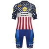 Set Fietsshirt + Korte Koersbroek 2026 Lidl-Trek US-American Champion Blauw