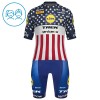 Set Fietsshirt + Korte Koersbroek 2026 Lidl-Trek US-American Champion Blauw Kids