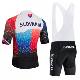 Set Fietsshirt + Korte Koersbroek 2026 Slovakia Wit