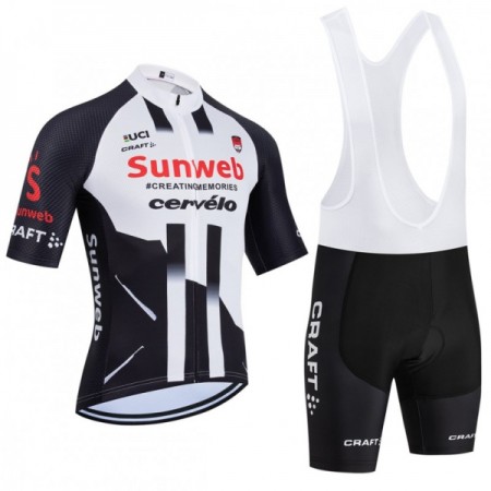 Set Fietsshirt + Korte Koersbroek 2026 Sunweb Wit