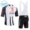 Set Fietsshirt + Korte Koersbroek 2026 Sunweb Wit Kids