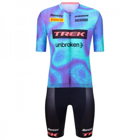 Set Fietsshirt + Korte Koersbroek 2026 Trek Factory Racing Blauw