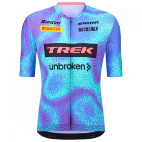 Set Fietsshirt + Korte Koersbroek 2026 Trek Factory Racing Blauw