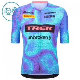 Set Fietsshirt + Korte Koersbroek 2026 Trek Factory Racing Blauw Kids