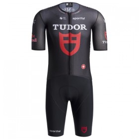 Set Fietsshirt + Korte Koersbroek 2026 Tudor Pro Cycling Team Zwart
