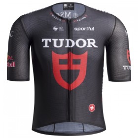 Set Fietsshirt + Korte Koersbroek 2026 Tudor Pro Cycling Team Zwart