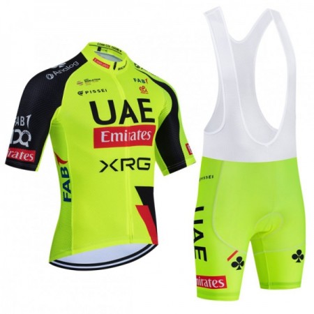 Set Fietsshirt + Korte Koersbroek 2026 UAE TEAM EMIRATES XRG Geel