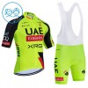 Set Fietsshirt + Korte Koersbroek 2026 UAE TEAM EMIRATES XRG Geel Kids