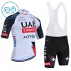 Set Fietsshirt + Korte Koersbroek 2026 UAE TEAM EMIRATES XRG Wit Kids