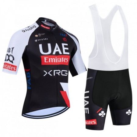 Set Fietsshirt + Korte Koersbroek 2026 UAE TEAM EMIRATES XRG Zwart