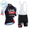 Set Fietsshirt + Korte Koersbroek 2026 UAE TEAM EMIRATES XRG Zwart Kids