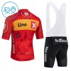 Set Fietsshirt + Korte Koersbroek 2026 Uno-X Mobility Rood Kids