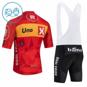 Set Fietsshirt + Korte Koersbroek 2026 Uno-X Mobility Rood Kids