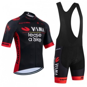 Set Fietsshirt + Korte Koersbroek 2026 Visma Lease A Bike Zwart