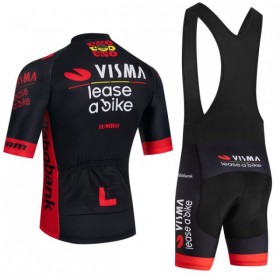 Set Fietsshirt + Korte Koersbroek 2026 Visma Lease A Bike Zwart