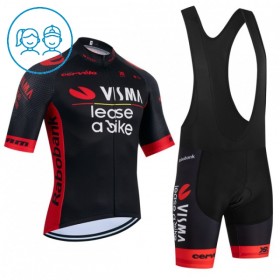 Set Fietsshirt + Korte Koersbroek 2026 Visma Lease A Bike Zwart Kids