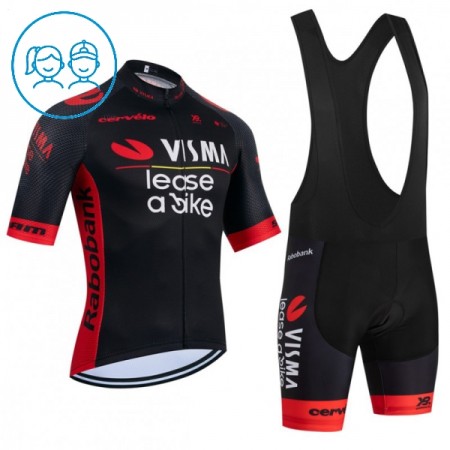 Set Fietsshirt + Korte Koersbroek 2026 Visma Lease A Bike Zwart Kids