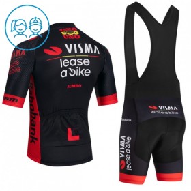 Set Fietsshirt + Korte Koersbroek 2026 Visma Lease A Bike Zwart Kids