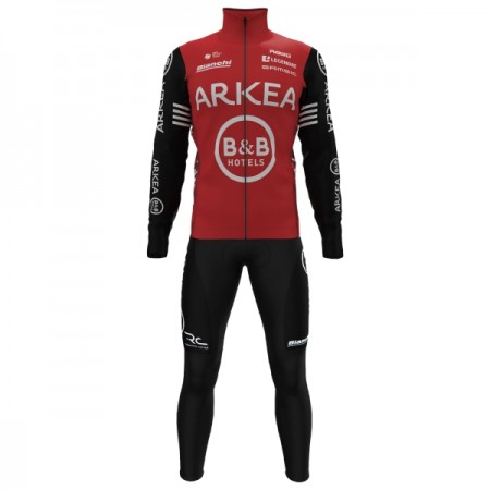 Set Fietsshirt Lange Mouw + Lange Koersbroek 2025 Arkea-B B Hotels Rood