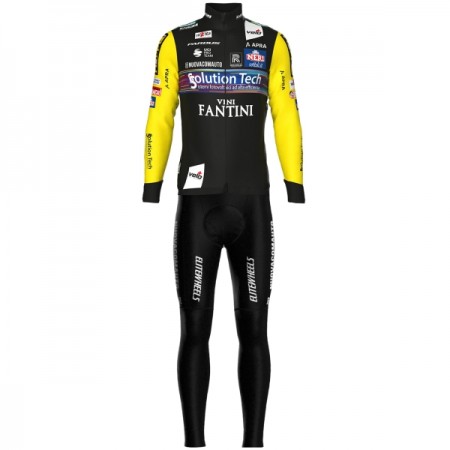 Set Fietsshirt Lange Mouw + Lange Koersbroek 2025 Solution Tech Vini Fantini Zwart