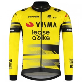 Set Fietsshirt Lange Mouw + Lange Koersbroek 2025 Visma Lease A Bike Geel