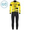 Set Fietsshirt Lange Mouw + Lange Koersbroek 2025 Visma Lease A Bike Geel Kids