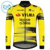Set Fietsshirt Lange Mouw + Lange Koersbroek 2025 Visma Lease A Bike Geel Kids