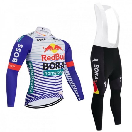 Set Fietsshirt Lange Mouw + Lange Koersbroek 2026 BORA-Hansgrohe Bull Rood Wit