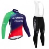 Set Fietsshirt Lange Mouw + Lange Koersbroek 2026 Decathlon CMA CGM Blauw