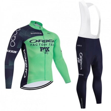 Set Fietsshirt Lange Mouw + Lange Koersbroek 2026 Orbea Factory Groente