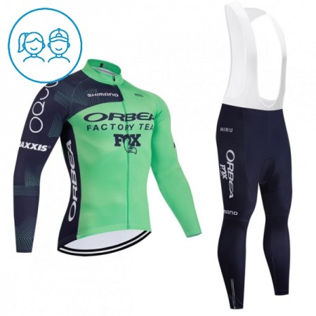 Set Fietsshirt Lange Mouw + Lange Koersbroek 2026 Orbea Factory Groente Kids
