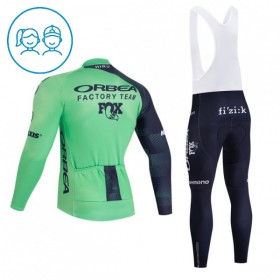 Set Fietsshirt Lange Mouw + Lange Koersbroek 2026 Orbea Factory Groente Kids