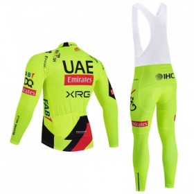 Set Fietsshirt Lange Mouw + Lange Koersbroek 2026 UAE TEAM EMIRATES XRG Geel