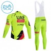 Set Fietsshirt Lange Mouw + Lange Koersbroek 2026 UAE TEAM EMIRATES XRG Geel Kids