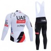 Set Fietsshirt Lange Mouw + Lange Koersbroek 2026 UAE TEAM EMIRATES XRG Wit