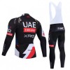 Set Fietsshirt Lange Mouw + Lange Koersbroek 2026 UAE TEAM EMIRATES XRG Zwart