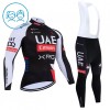 Set Fietsshirt Lange Mouw + Lange Koersbroek 2026 UAE TEAM EMIRATES XRG Zwart Kids