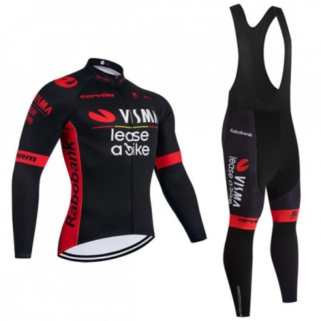 Set Fietsshirt Lange Mouw + Lange Koersbroek 2026 Visma Lease A Bike Zwart