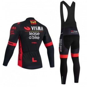 Set Fietsshirt Lange Mouw + Lange Koersbroek 2026 Visma Lease A Bike Zwart