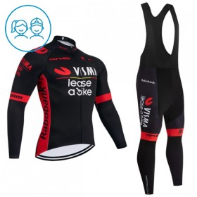 Set Fietsshirt Lange Mouw + Lange Koersbroek 2026 Visma Lease A Bike Zwart Kids