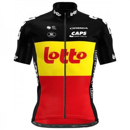 Wielershirt 2025 Lotto Belgisch Kampioenschap Rood