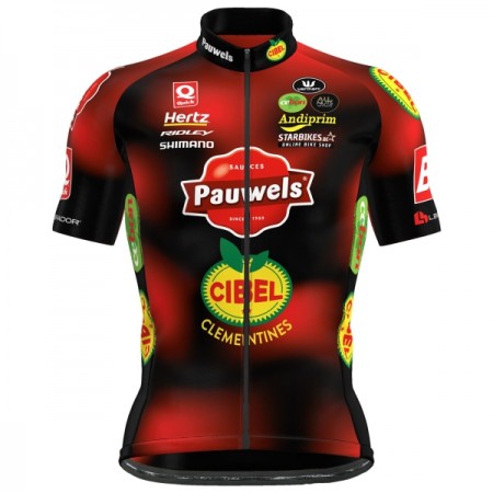 Wielershirt 2025 Pauwels Sauzen Cibel Clementines Rood
