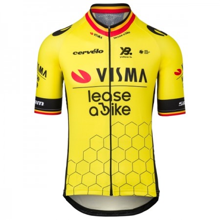 Wielershirt 2025 Visma Lease A Bike Belgisch Kampioenschap Geel