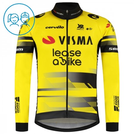 Wielershirt 2025 Visma Lease A Bike Lange Mouw Geel Kids